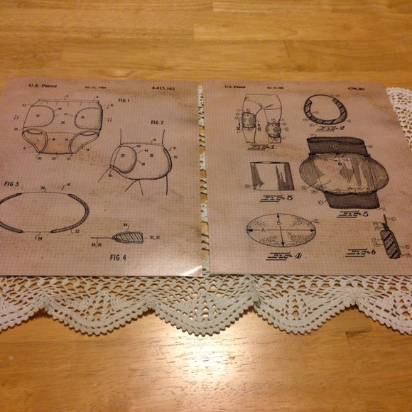 Distressed, antiqued look prints showing patents - Picture 3 of 8